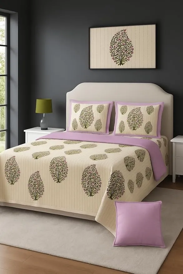 katha print super king 108*108 inches bedding set