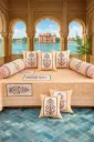 Soft Cotton Peach Colour 8Pc Diwan Set