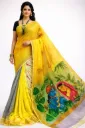 Artisan Hand Painted Pure Cotton Saree with Blouse
