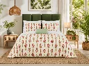Premium Red Floral Cotton King Bedsheet – Luxury Authentic Hand Block, Size, 108 by 108 With 2 Pillow Covers