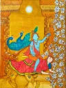 Divine Krishna Acrylic Canvas Painting | Indian Mythology Wall Art