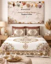 Super King Arabic Design Pure Cotton Bedsheet – Luxury Moroccan Mughal Print