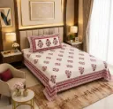 Luxury Hand Block Cotton Single Bedsheet with Pillow Cover