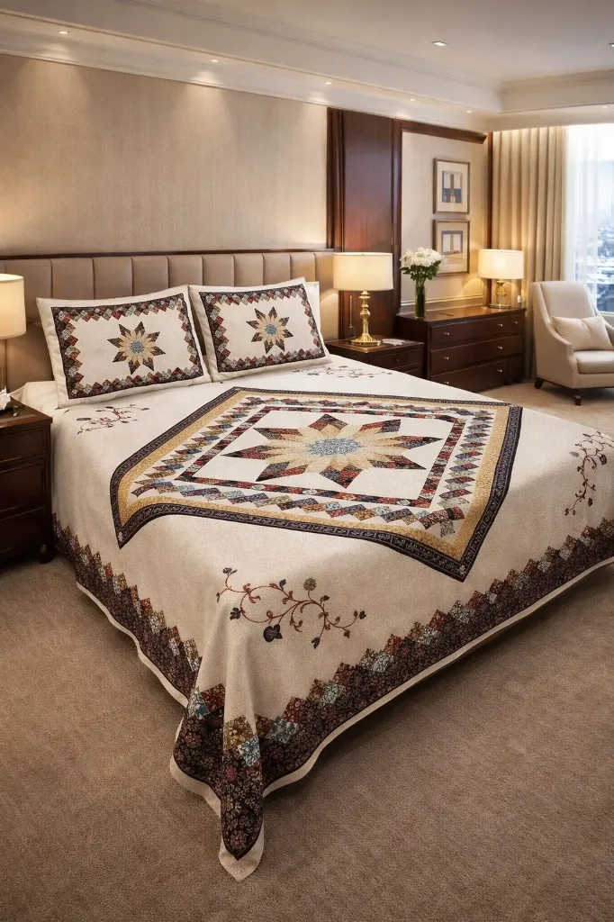 DHRUVINSRI Double King bamboo Cotton Bedsheet Ethnic 100*108 Mandala Print