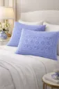 Premium Blue Floral Pure Cotton King Size Bedsheet Set with 2 pillow covers